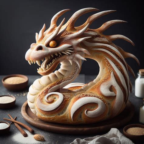 Dragon-shaped Sourdough Bread by markisa4d on DeviantArt