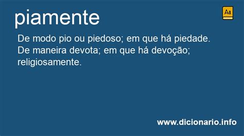 O Que Significa Piamente - Significado de Piamente