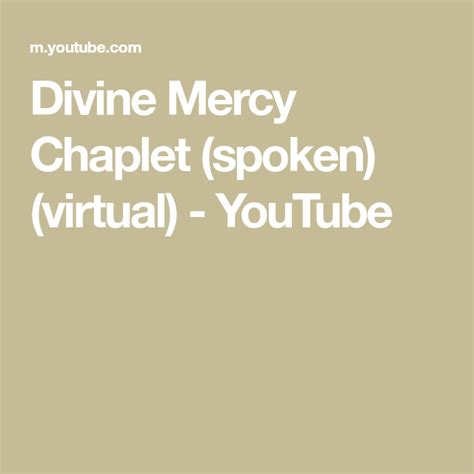 Divine Mercy Chaplet Spoken Virtual Divine Mercy Chaplet Divine