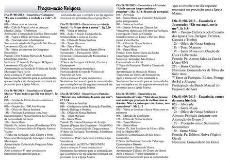 Programa O Do Congresso Dos Anos Da Par Quia De N Sia Floresta