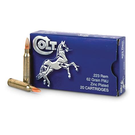 Colt Rem Fmj Zinc Plated Steel Case Ammo Grain Rounds