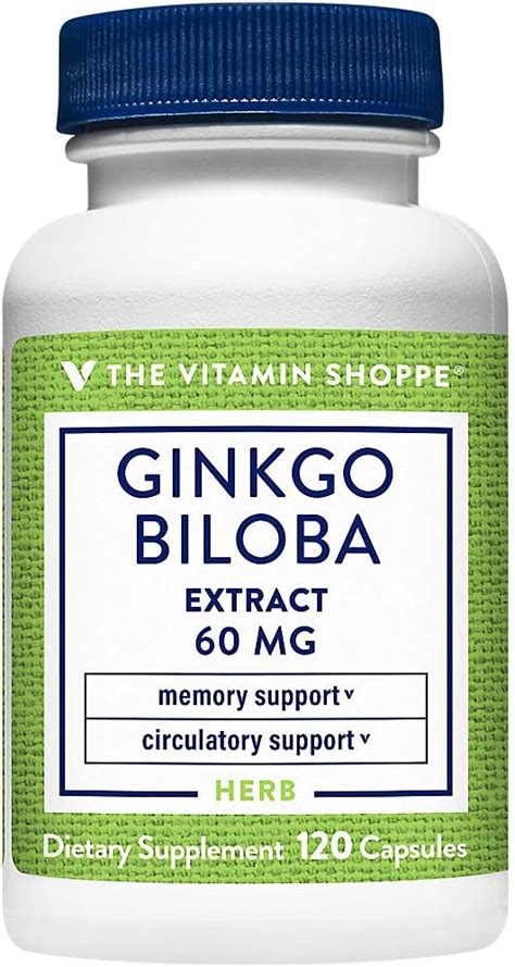 Amazon The Vitamin Shoppe Ginkgo Biloba Extract 60MG 24 Ginkgo