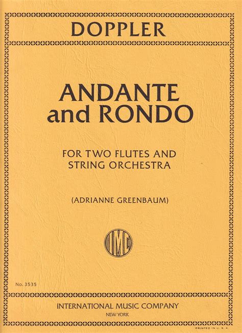 Andante And Rondo For Two Flutes And String Orchestra Partitura E