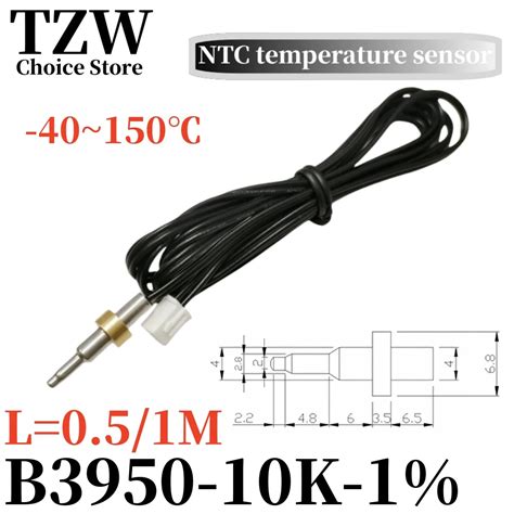 TZW 1PCS Bullet Head NTC Thermistor Temperature Sensor 10K Waterproof