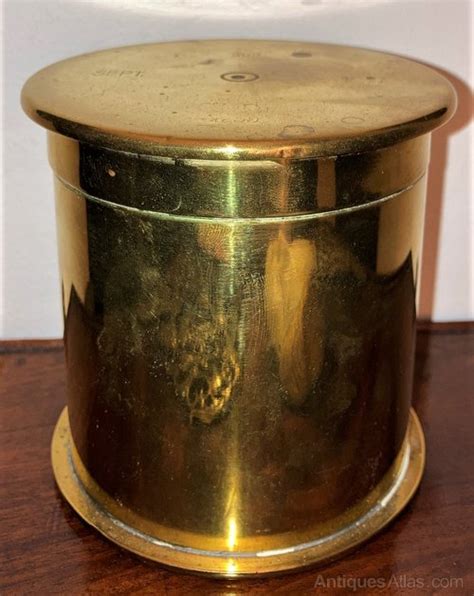 Antiques Atlas Wwi Trench Art Heavy Brass Lidded Box Dtd