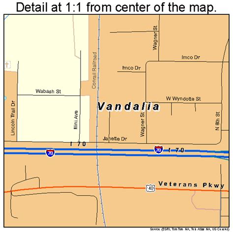 Vandalia Illinois Street Map 1777317