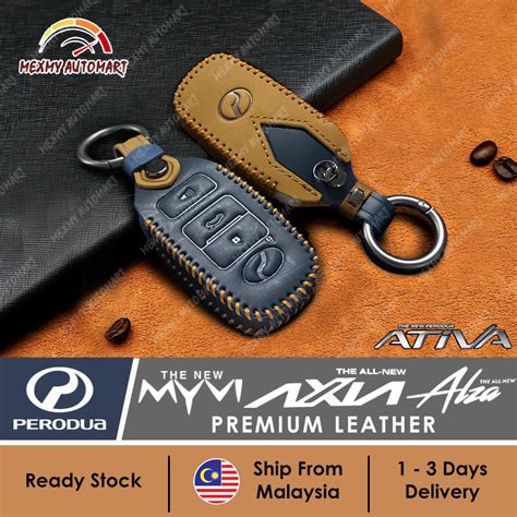 NEW Perodua ATIVA MYVI ALZA AXIA 2023 2022 Cowhide Leather Key Cover