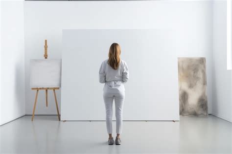 Premium Ai Image A Young Artist Standing Before A Blank Canvas