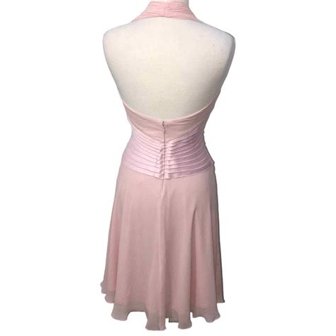 Tadashi Blush Pink Silk Chiffon Halter Dress P Euc Gem