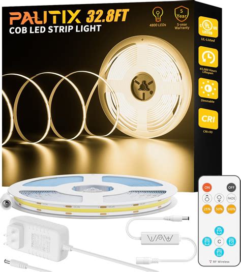 Amazon PAUTIX COB LED Strip Light 32 8ft 10m 4800LEDs Warm White