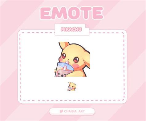 Pay To Use Pikachu Boba Sip Emote For Twitch Streamers Discord And Youtube Pikachu Pokemon