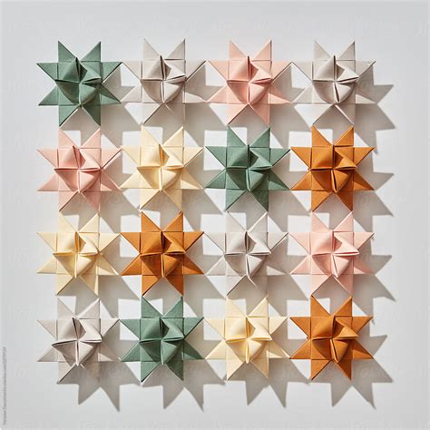 Composition From Multi-colored Paper Stars Origami by Yaroslav Danylchenko