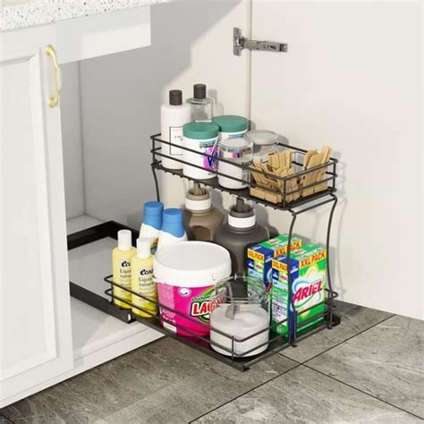 Etagere De Rangement Sous Evier Rack Avec Tiroir Coulissant Pour