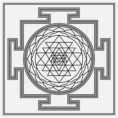 Sri Yantra O Shri Chakra S Mbolo M Stico Del Chakra Vector Premium