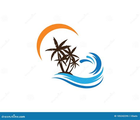 Plantilla Del Logotipo Del Verano De La Palmera Ilustración del Vector