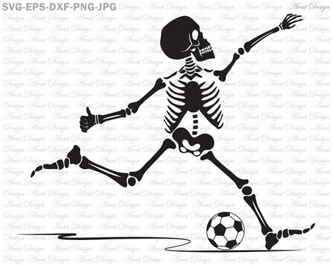 Skeleton Kicking Soccer Ball Svg Bones Svg Skeleton Svg Etsy