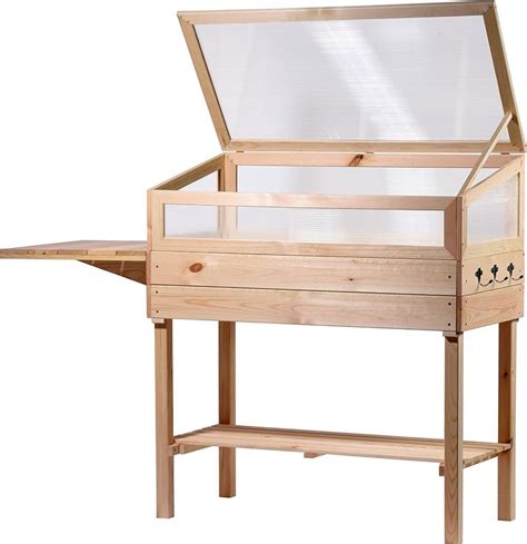 Dobar® 58395e Raised Cold Frame Made Of Solid Wood Size L Raised Bed With Cold Frame