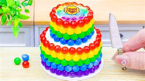 Miniature Rainbow Fruit Jelly Cake Decorating Amazing Rainbow Pop It