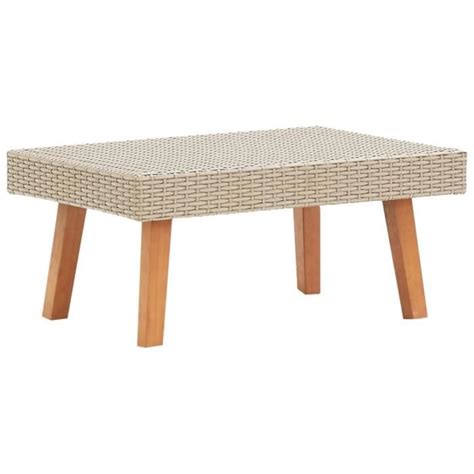 Table basse de jardin oVsky Résine tressée Beige Cdiscount Jardin