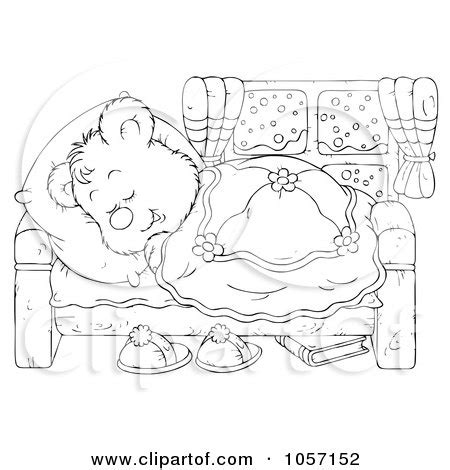 Coloring Page Outline Of A Sleeping Bear Posters, Art Prints by ...