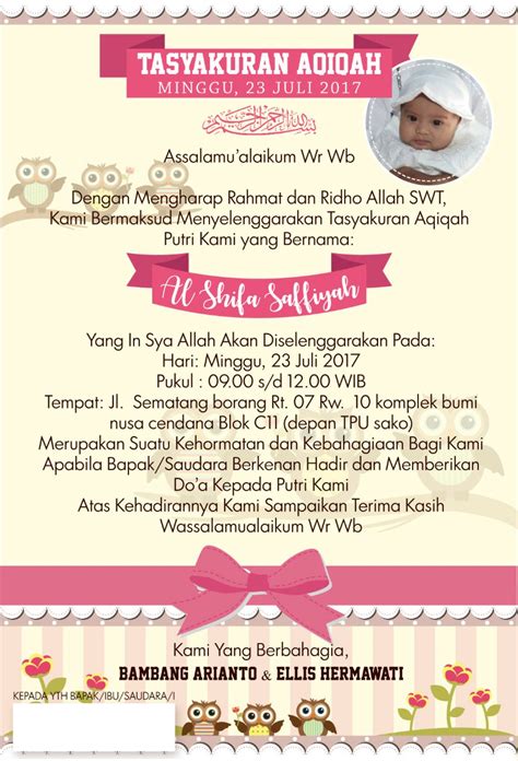 Detail Template Undangan Aqiqah Photoshop Koleksi Nomer