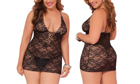 Plus Size Babydoll Lingerie Sets Groupon Goods