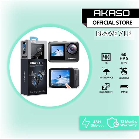 Akaso Brave Le Action Camera K P Hd Dual Screen Sports Camera