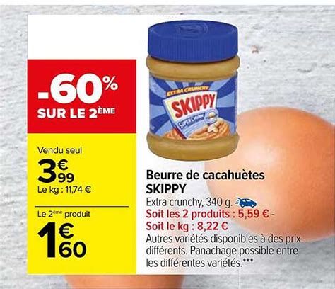 Promo Beurre De Cacahuètes Skippy chez Carrefour iCatalogue fr