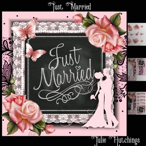 Just Married Card Front Kit Cup8479911483 Craftsuprint