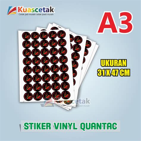 Jual CETAK STIKER VINYL QUANTAC A3 STIKER CUTTING Shopee Indonesia