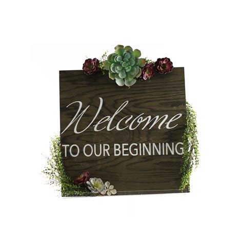 Welcome Sign Dark Wood - Simply Elegant Events