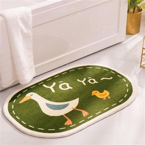 Cute Bathroom Rugs mats,Non-Slip Extra Soft Microfiber Washable Water Absorbent Shower Toilet ...