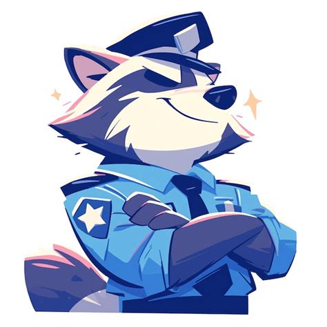 Um Raccoon Astuto Estilo De Desenho Animado Da Pol Cia De Tr Nsito