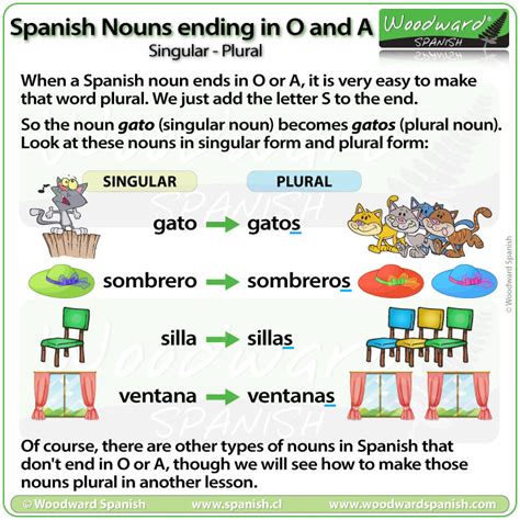 Spanish Nouns ending in O and A – Singular or Plural | Woodward Spanish