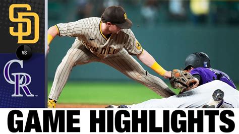 Padres Vs Rockies Game Highlights 7 13 22 MLB Highlights YouTube