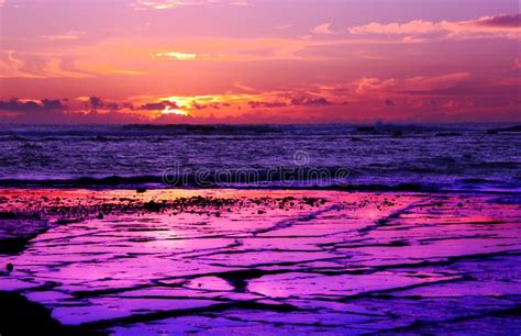 Long Reef Purple Sunrise Stock Image Image Of Morning 15776541