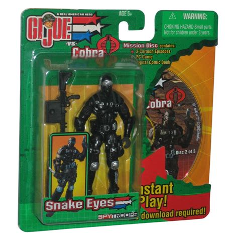 Gi Joe Snake Eyes Vs Cobra Spy Troops Action Figure W Pc Game And Comic