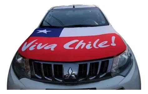 Bandera Cubre Capot Chilena Elástica Con Viva Chile Cuotas sin interés