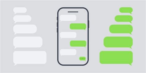 Premium Vector Smartphone Chatting Sms Blank Set With Green Chat On