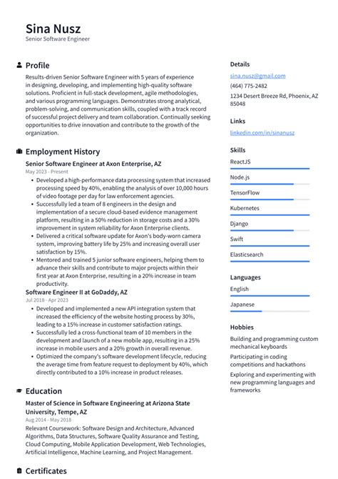 Top Senior Software Engineer Resume Objective Examples