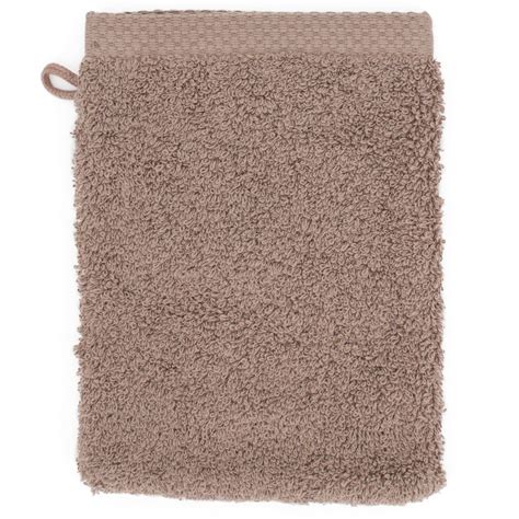 Gant De Toilette X Cm Coton Uni Pure Marron Taupe Linnea Linge De