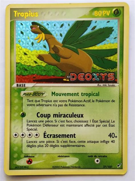 Carte PokÉmon Tropius 27107 Rare Holo Bloc Ex Deoxys 2005 Fr Eur 23