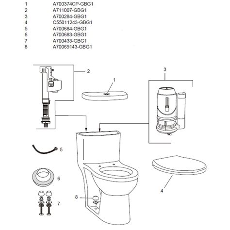 Water Ridge Dual Flush Toilet Parts