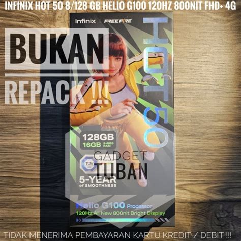 Jual Infinix Hot 50 8 128 GB Helio G100 120Hz 800nit FHD 4G Shopee Indonesia