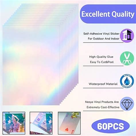 Snapklik Nezyo 60 Sheets Holographic Laminate Sheets Clear