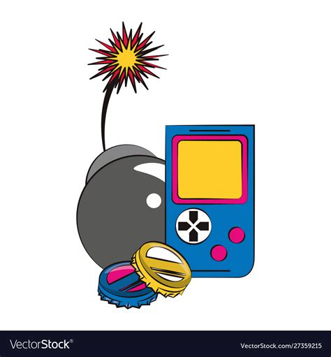 Videogame and bomb design Royalty Free Vector Image