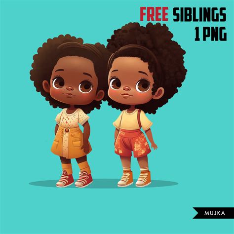 Free Black girl sisters, friends clipart, freebies, free children art, – MUJKA CLIPARTS