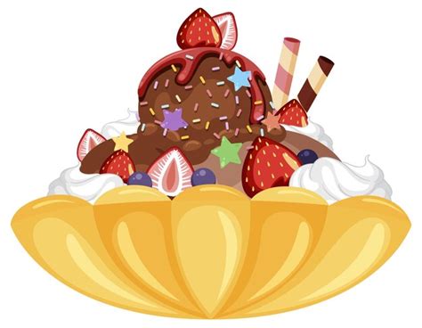 Premium Vector Ice Cream In Bowl With Toppings