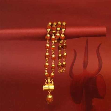 Buy Sukkhi Astonish Gold Plated Rudraksha Mala With Shiv Trishul And