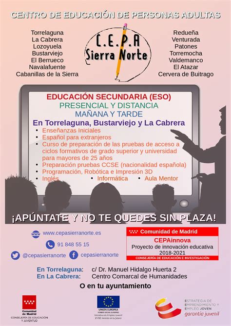 Abierto el plazo de matrícula para el próximo curso escolar en CEPA